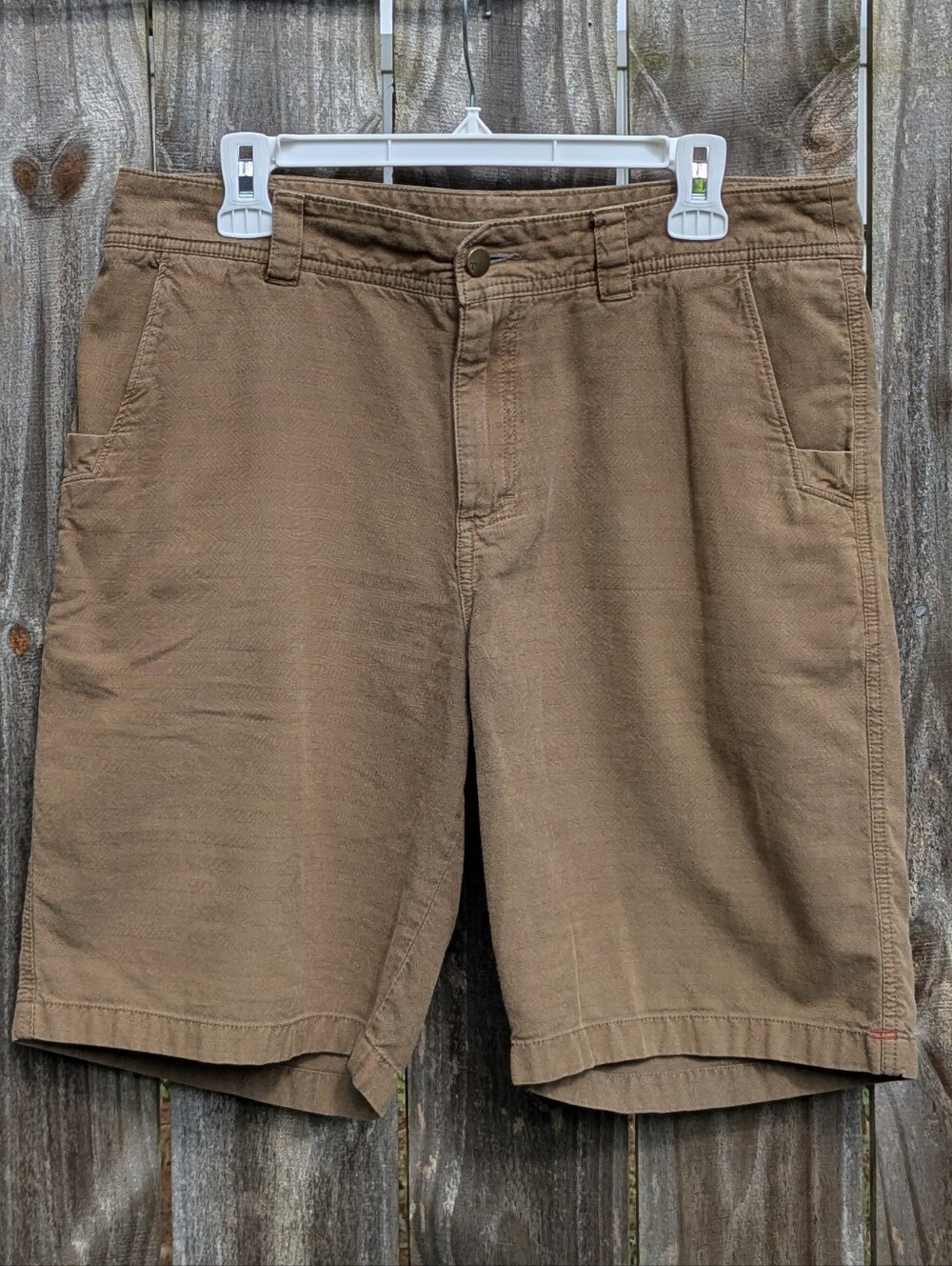 Toad&Co Jackfish Short Waist 33 Honey Brown organic cotton